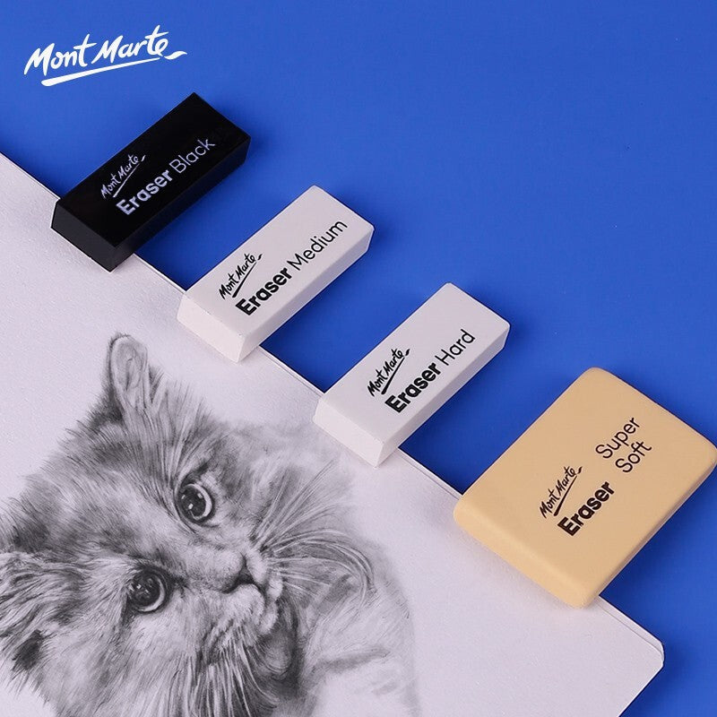 Mont Marte Kneadable Erasers Signature 2pc 4-Pack, Kneaded Erasers for Drawing, Create Highlights, Erase or Lighten Charcoal, Pastel, Pencil, Chalk