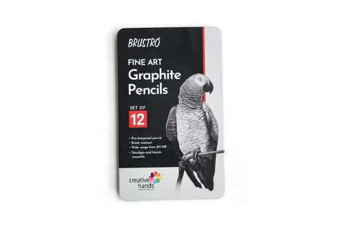 BRUSTRO ARTISTS’ FINE ART GRAPHITE PENCIL SET OF 12 (10B-2H)
