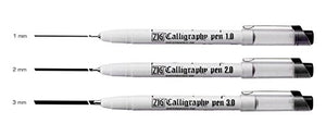 Zig Calligraphy Oblique Tip Pen (Black Assortment Pack of 3)