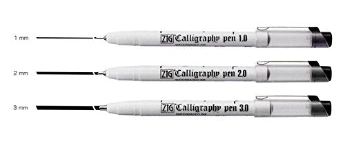 Zig Calligraphy Pen Oblique 2mm- 4 Color Set