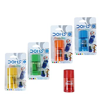 Doms ERAS Ner Eraser + Sharpener Pack of 5 (Multicolor)