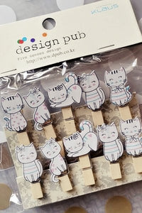 TKS Quirky Wooden Clips , Set of 10