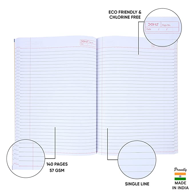 DOMS Ruled A4 Notebook ( Pack Of 6)