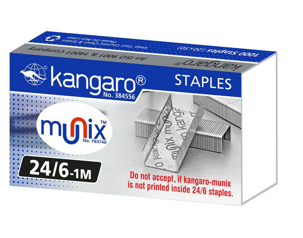 Kangaro Munix Staples | 24/6 - 1M | Pack of 5