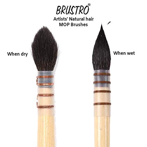 BRUSTRO Artists’ Natural Hair MOP Brush Set of 4