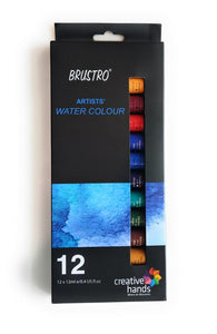 BRUSTRO ARTISTS’ WATERCOLOUR SET OF COLOURS (12,24 )X 12ML TUBES