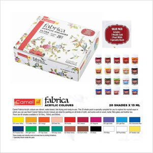 Camel Fabrica Acrylic Colours Ultra, Pearl & Metallic – 20 Shades, 15ml each