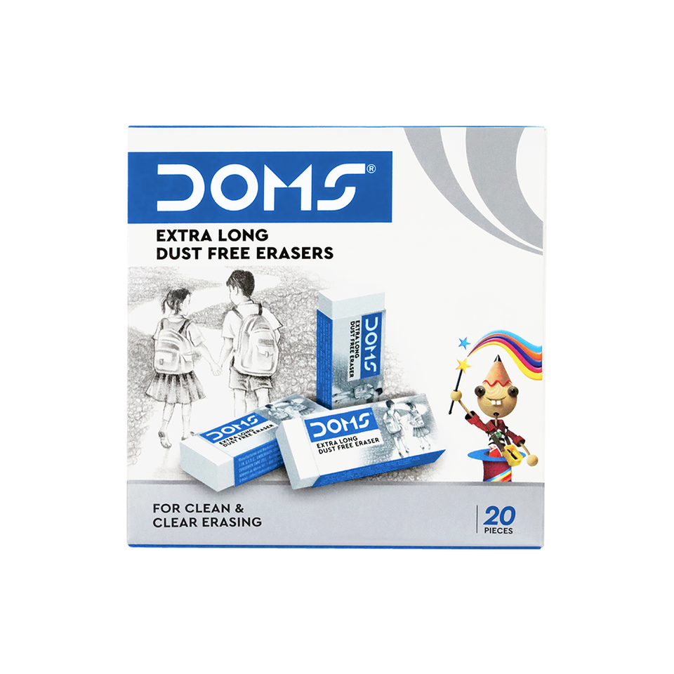DOMS Eraser , White, Pack 0f 20