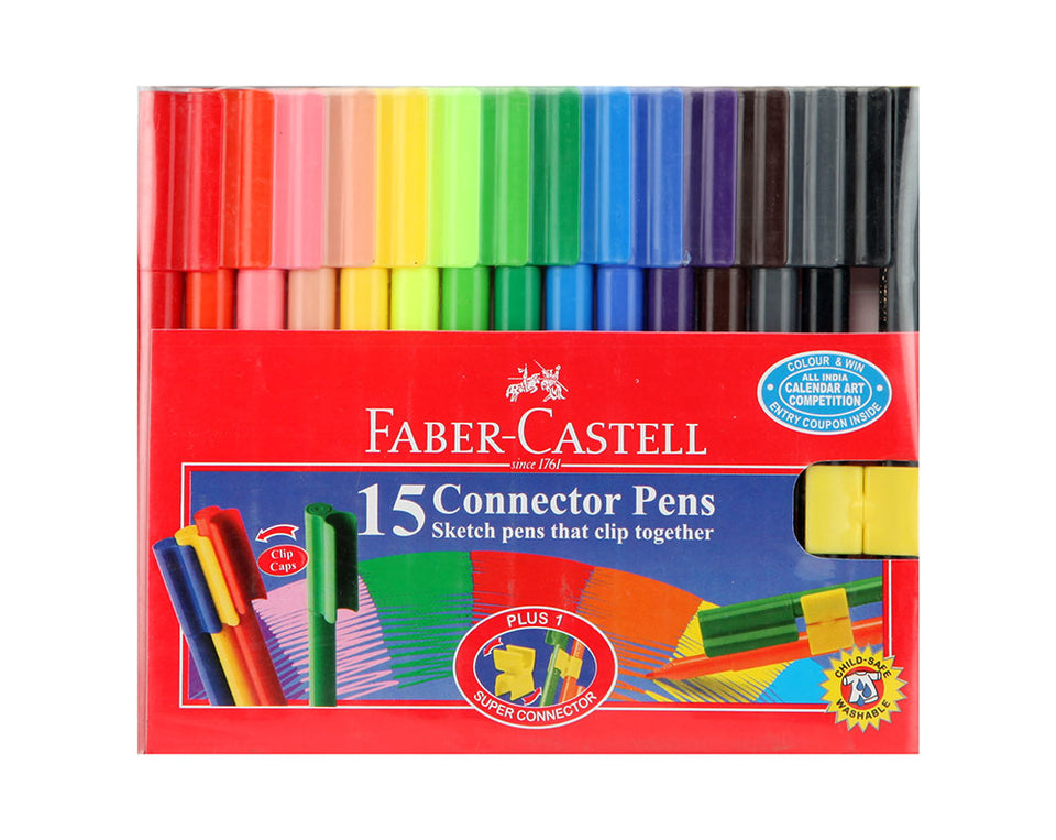 Faber-Castell Connector Sketch Pens Sets -(10,15,20 50) shades –  TheKalamStore