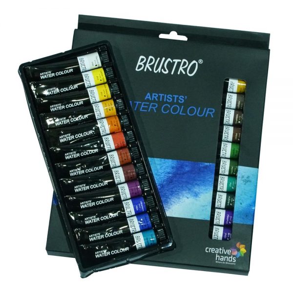 BRUSTRO ARTISTS’ WATERCOLOUR SET OF COLOURS (12,24 )X 12ML TUBES
