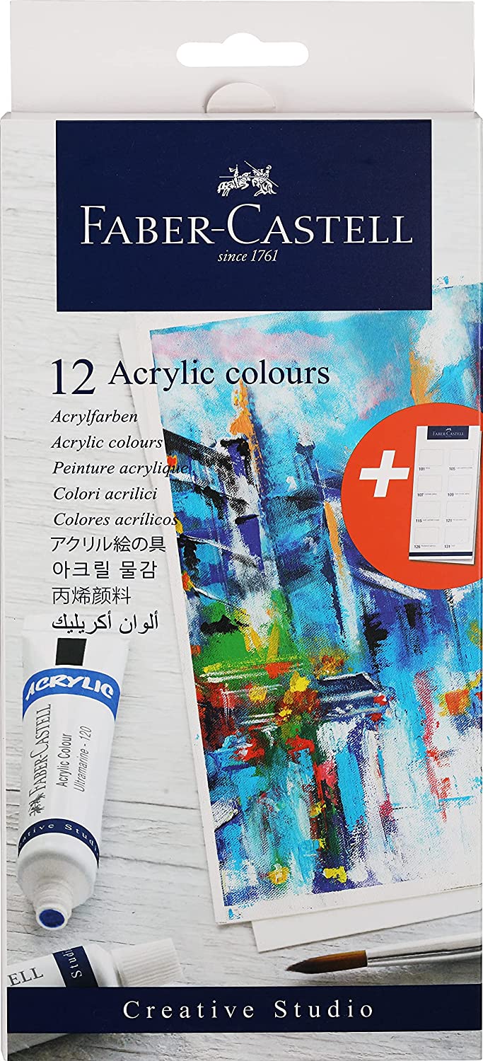 Faber-Castell Acrylic Colours , 12 Shades , 20ml