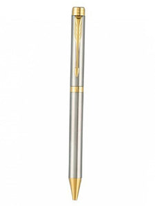 Parker Folio Stainless Steel with Gold Trim Ball Pen