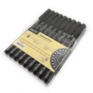 Brustro Technical Pen Black Assorted Set of 9